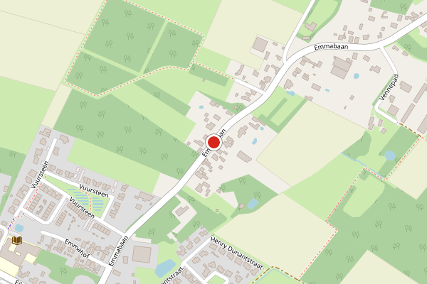 Brandweer-melding op Emmabaan, Koewacht op 28 juni, kaart-overzicht
