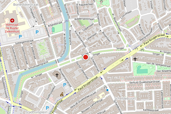 Brandweer-melding op Singel, Vlissingen op 29 juni, kaart-overzicht