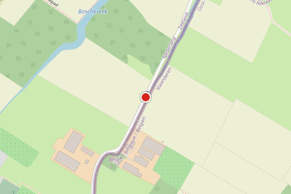 Brandweer-melding op Tragel, Koewacht op 29 juni, kaart-overzicht