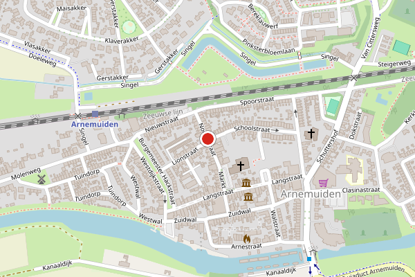 Brandweer-melding op Noordstraat, Arnemuiden op 1 juli, kaart-overzicht