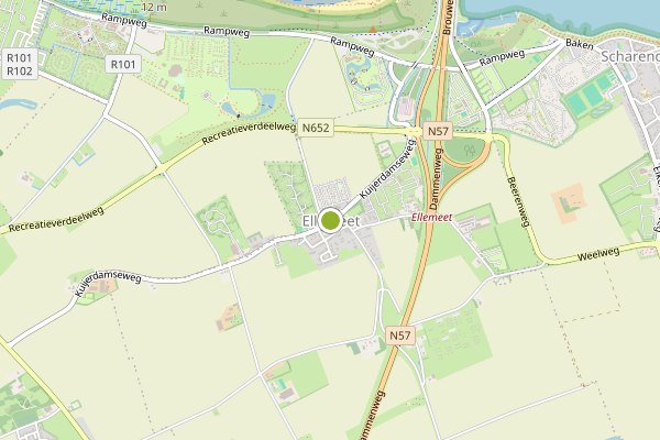 Ambulance-melding op Ellemeet op 2 juli, kaart-overzicht