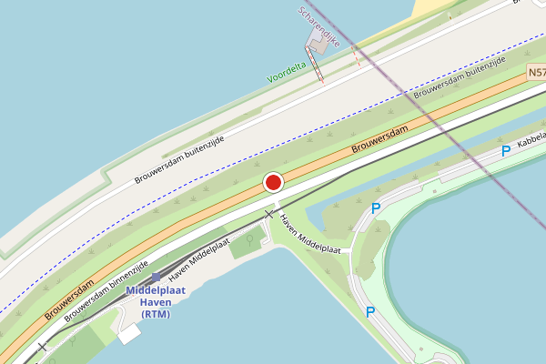 Brandweer-melding op Brouwersdam, Scharendijke op 3 juli, kaart-overzicht