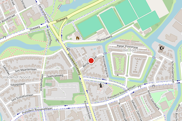 Brandweer-melding op Berlagestraat, Vlissingen op 6 juli, kaart-overzicht