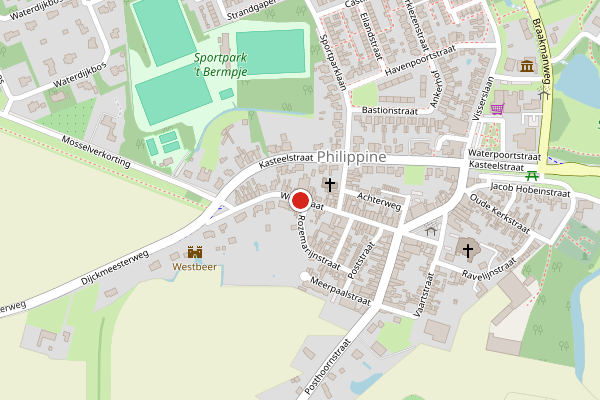 Brandweer-melding op Weststraat, Philippine op 6 juli, kaart-overzicht
