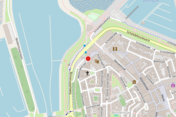 Brandweer-melding op Westkolkstraat, Terneuzen op 7 juli, kaart-overzicht