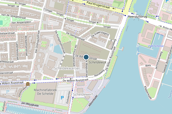 Politie-melding op De Baloeranstraat, Vlissingen op 7 juli, kaart-overzicht