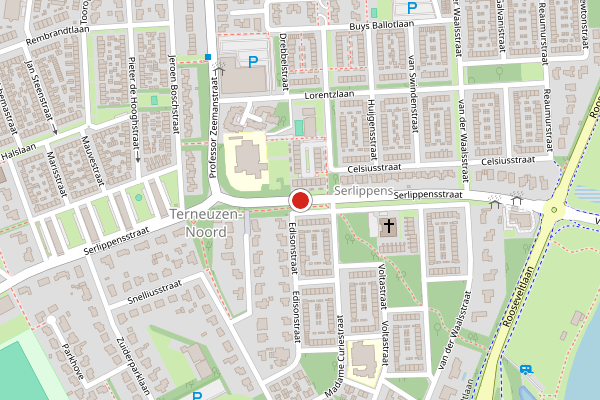 Brandweer-melding op Serlippensstraat, Terneuzen op 8 juli, kaart-overzicht
