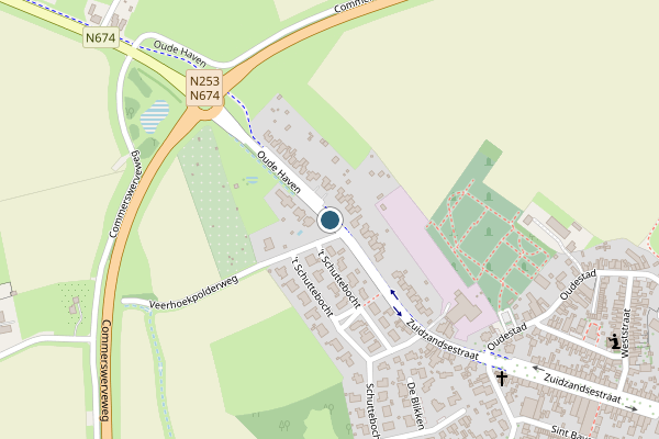Politie-melding op Oude Haven, Oostburg op 9 juli, kaart-overzicht
