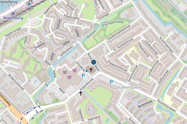 Politie-melding op Roozenburglaan, Middelburg op 10 juli, kaart-overzicht