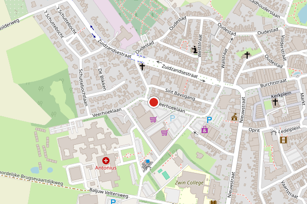 Brandweer-melding op Veerhoeklaan, Oostburg op 10 juli, kaart-overzicht
