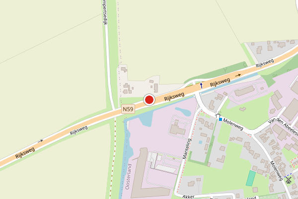 Brandweer-melding op RIJKSWEG, Oosterland ZL op 10 juli, kaart-overzicht