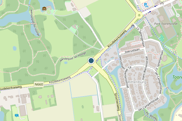 Politie-melding op Koudekerkseweg, Middelburg op 11 juli, kaart-overzicht
