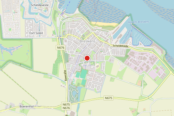 Brandweer-melding op Havens te, Breskens op 11 juli, kaart-overzicht