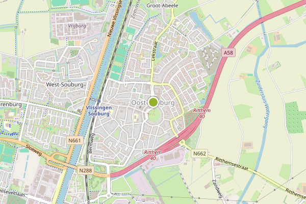 Ambulance-melding op Oost-Souburg op 12 juli, kaart-overzicht