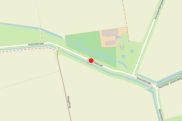 Brandweer-melding op Noordstraat, Biervliet op 14 juli, kaart-overzicht