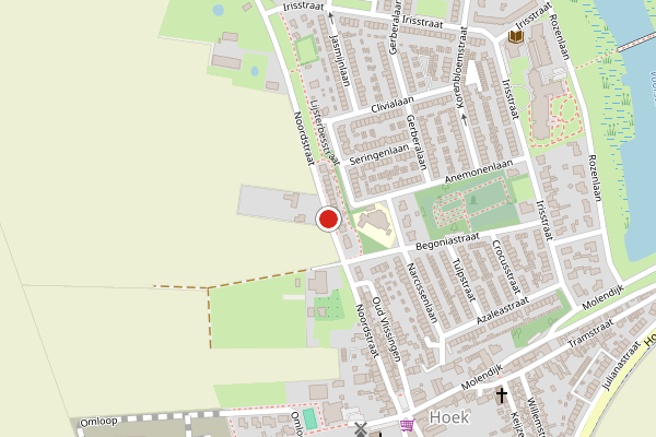 Brandweer-melding op Noordstraat, Hoek op 14 juli, kaart-overzicht