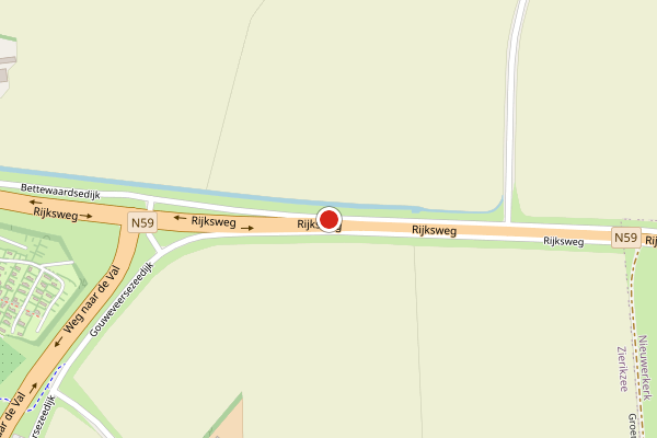 Brandweer-melding op Weg par aan Rykswg, Zierikzee op 14 juli, kaart-overzicht
