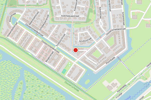 Brandweer-melding op Oosterscheldestraat, Zierikzee op 16 juli, kaart-overzicht