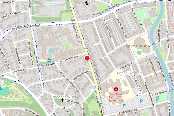 Brandweer-melding op Koudekerkseweg, Vlissingen op 17 juli, kaart-overzicht