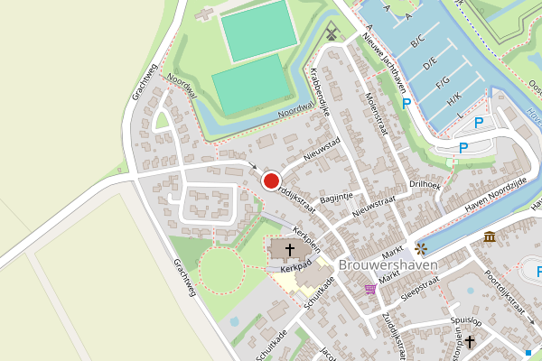 Brandweer-melding op Noorddijkstraat, Brouwershaven op 17 juli, kaart-overzicht