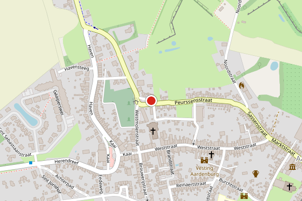Brandweer-melding op Peurssensstraat, Aardenburg op 17 juli, kaart-overzicht