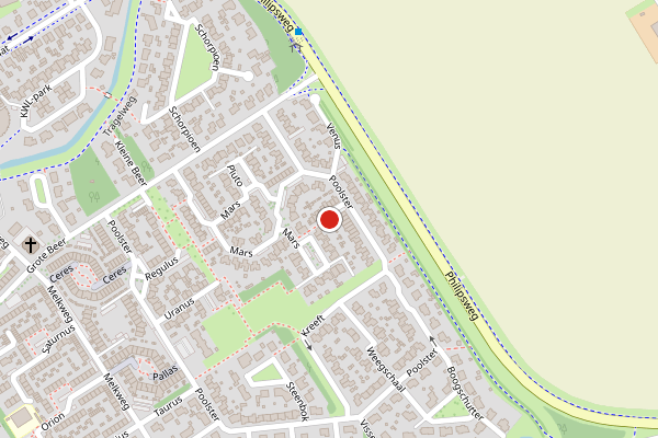 Brandweer-melding op Poolster, Oostburg op 20 juli, kaart-overzicht