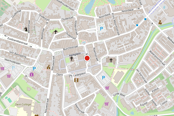 Brandweer-melding op Markt, Oostburg op 20 juli, kaart-overzicht