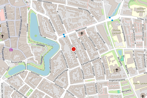 Brandweer-melding op Leliestraat, Goes op 21 juli, kaart-overzicht