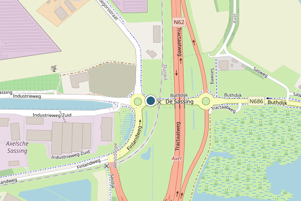 Politie-melding op Buthdijk, Sluiskil op 23 juli, kaart-overzicht
