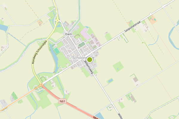Ambulance-melding op Schoondijke op 25 juli, kaart-overzicht