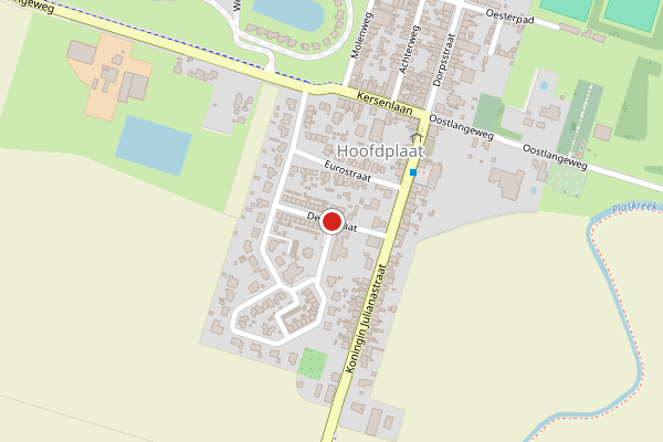 Brandweer-melding op Deltastraat, Hoofdplaat op 27 juli, kaart-overzicht