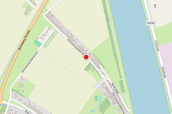 Brandweer-melding op Pierssenspolderstraat, Sluiskil op 28 juli, kaart-overzicht