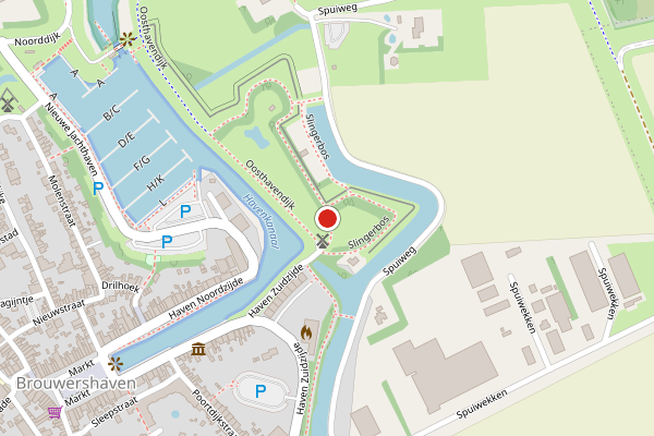Brandweer-melding op Slingerbos, Brouwershaven op 29 juli, kaart-overzicht