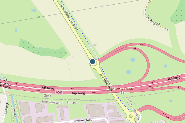 Politie-melding op Drieweg, 's-Heer Arendskerke op 29 juli, kaart-overzicht