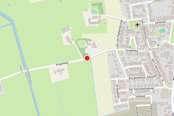 Brandweer-melding op Singelweg, Middelburg op 31 juli, kaart-overzicht