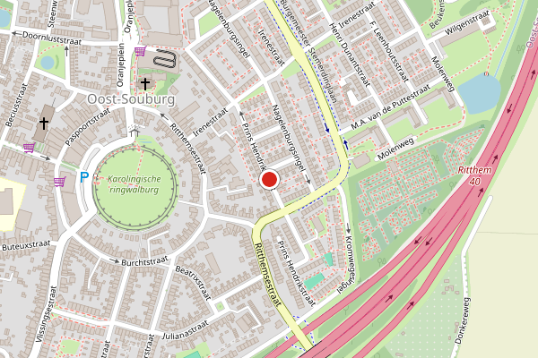 Brandweer-melding op Prins Hendrikstraat, Oost-Souburg op 31 juli, kaart-overzicht