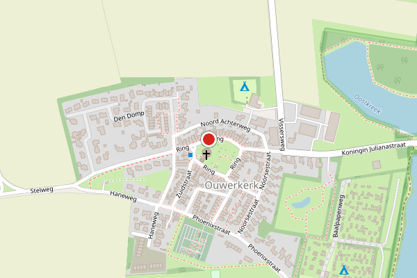 Brandweer-melding op Ring, Ouwerkerk op 31 juli, kaart-overzicht