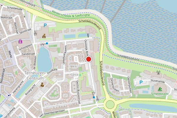 Brandweer-melding op Oostelijk Bolwerk, Terneuzen op 1 augustus, kaart-overzicht