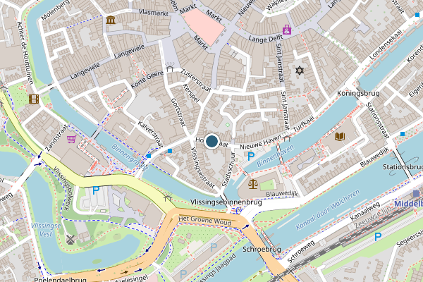 Politie-melding op Hoogstraat, Middelburg op 2 augustus, kaart-overzicht