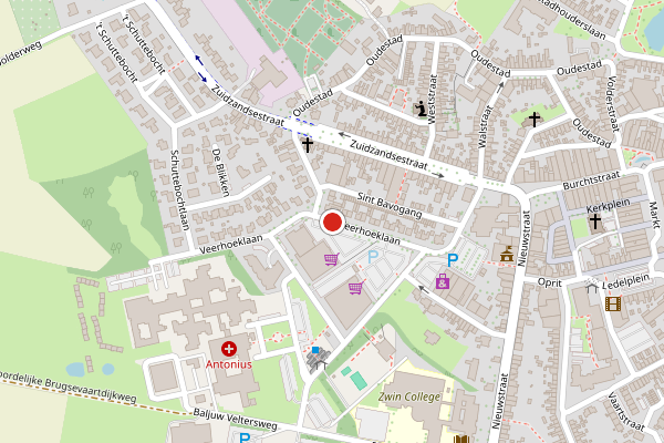 Brandweer-melding op Veerhoeklaan, Oostburg op 2 augustus, kaart-overzicht