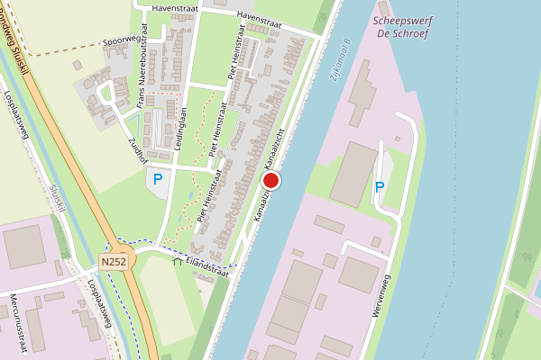 Brandweer-melding op Kanaalzicht, Sluiskil op 2 augustus, kaart-overzicht