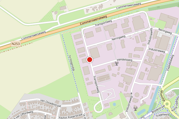 Brandweer-melding op Transportweg, Oostburg op 4 augustus, kaart-overzicht