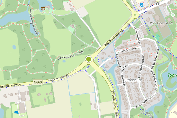 Ambulance-melding op Koudekerkseweg, Middelburg op 4 augustus, kaart-overzicht