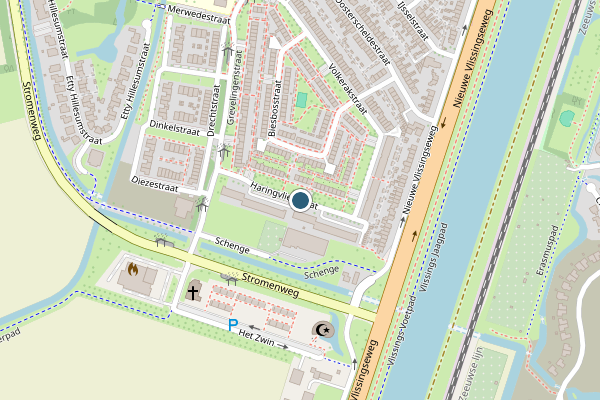 Politie-melding op Haringvlietstraat, Middelburg op 5 augustus, kaart-overzicht