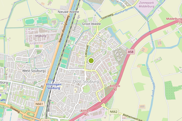 Ambulance-melding op Oost-Souburg op 5 augustus, kaart-overzicht