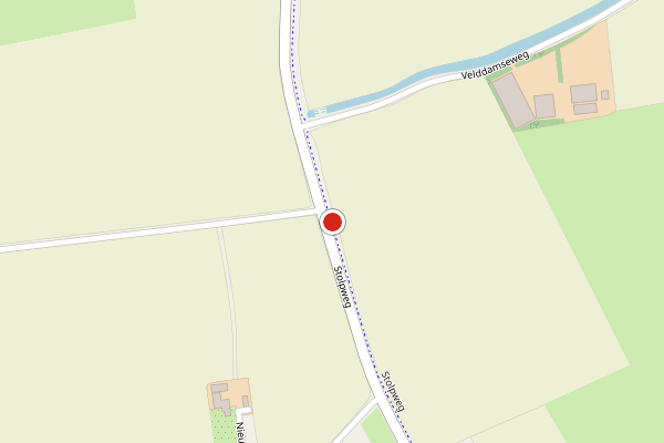 Brandweer-melding op Stolpweg, Nieuwerkerk op 5 augustus, kaart-overzicht