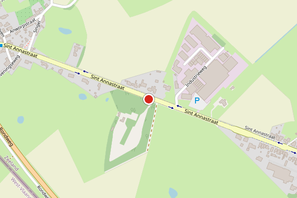 Brandweer-melding op St. Annastraat, Sluis op 5 augustus, kaart-overzicht