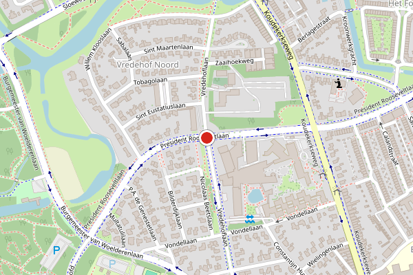 Brandweer-melding op Vredehoflaan, Vlissingen op 6 augustus, kaart-overzicht