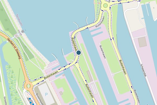 Politie-melding op Buitenhaven, Terneuzen op 7 augustus, kaart-overzicht
