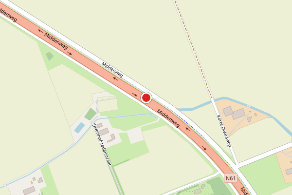 Brandweer-melding op Middenweg, IJzendijke op 7 augustus, kaart-overzicht